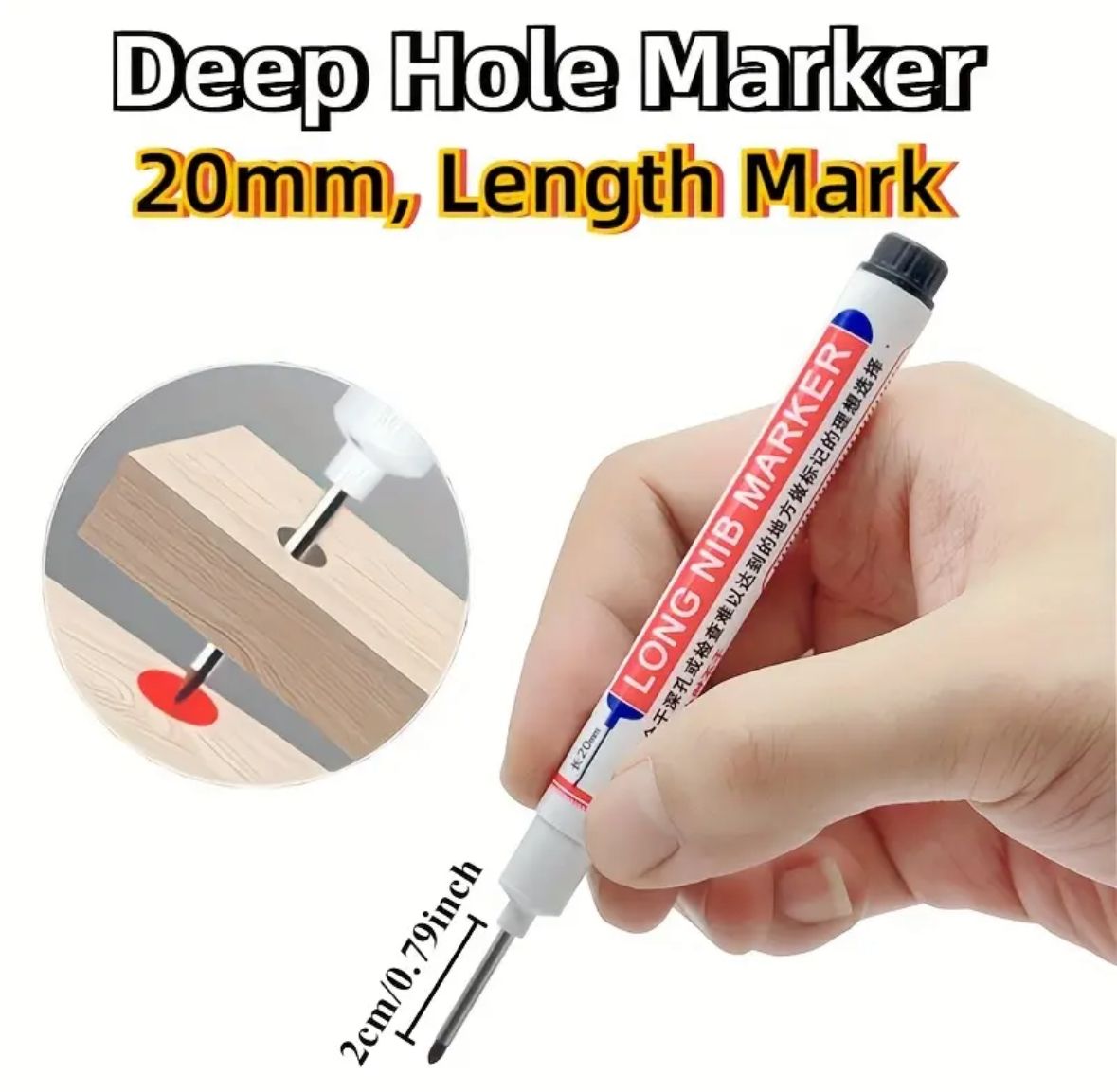 Marker mit langer Spitze, schwarz