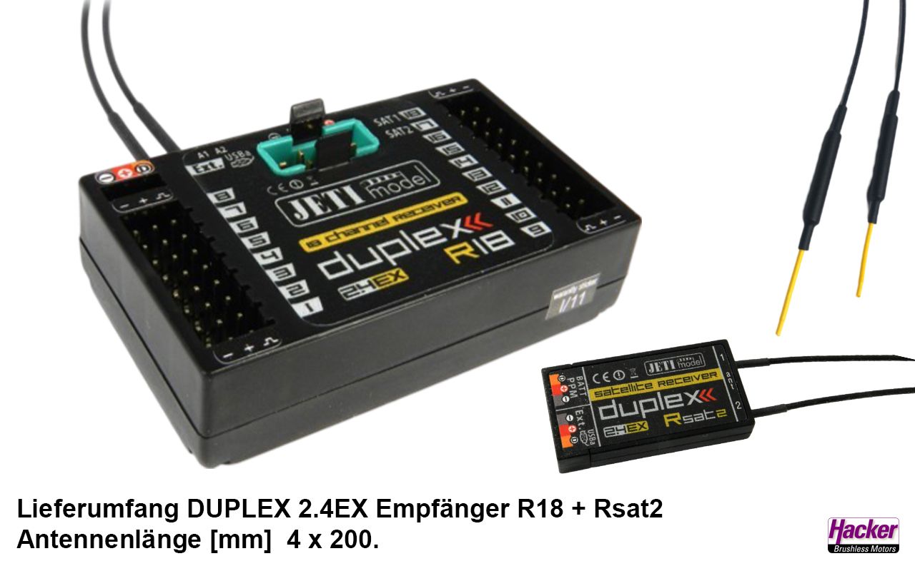 JETI DUPLEX 2.4EX Empfänger R18 + Rsat2