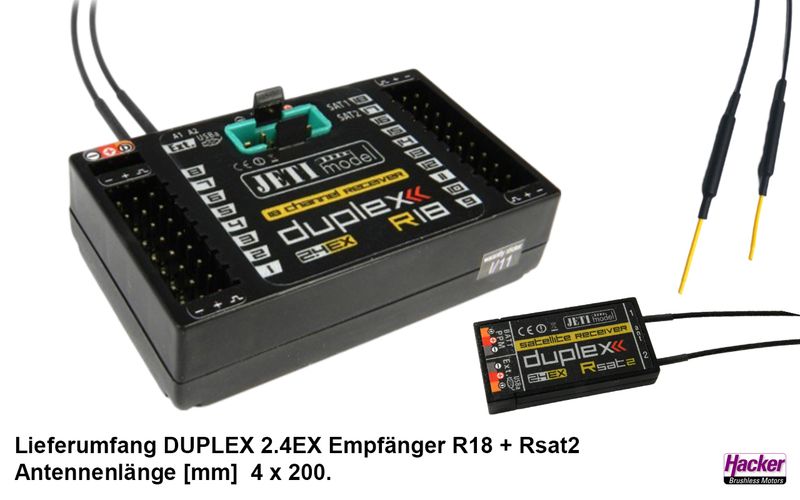 JETI DUPLEX 2.4EX Empfänger R18 + Rsat2