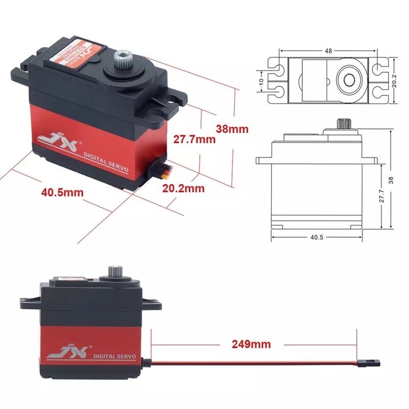 JX Servo PDI-6221MG Digital, 20mm, 20,32 kg/cm, 0,16 sec/60 °