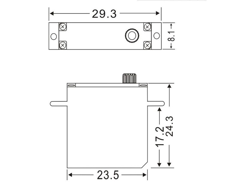 JX PDI-HV0903MG Wing Servo, Digital HV, Coreless, 8mm, 2.6 kgf/cm, 0.07 sec/60°