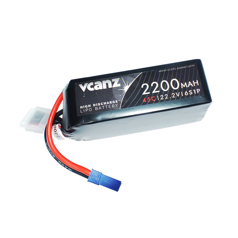Batterie LiPo Vcanz 6S 22,2 V 2200 mAh 45–90C pour modèles réduits radiocommandés Batterie LiPo Vcanz 6S 22,2 V 2200 mAh 45–90C pour modèles réduits radiocommandés