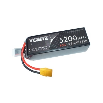 Vcanz 6S 22.2V 5200mAh 65-130C Graphene Lipo RC Battery