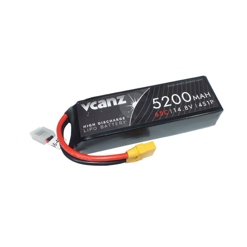 Batterie LiPo Vcanz 4S 14,8 V 5200 mAh 65-130C au graphène pour modèles réduits radiocommandés Batterie LiPo Vcanz 4S 14,8 V 5200 mAh 65-130C au graphène pour modèles réduits radiocommandés