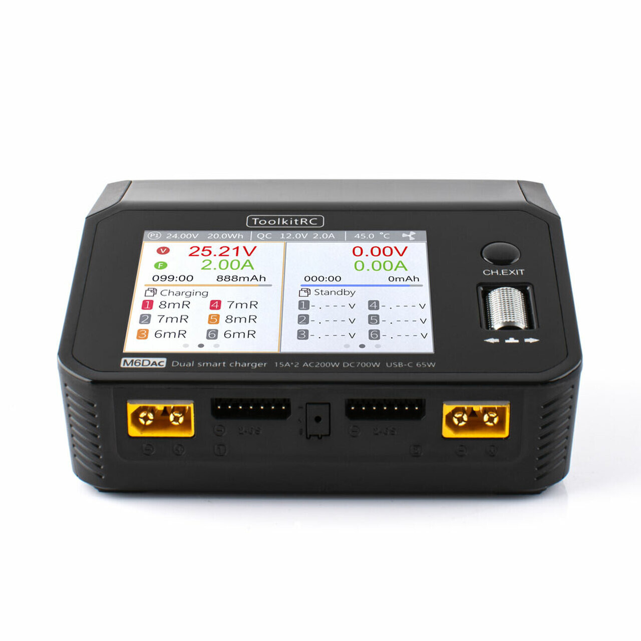 ToolkitRC M6DAC DC 350 W x 2, 15 A, CA 700 W, 25 A, chargeur/déchargeur intelligent à double canal pour batteries LiPo 1 à 6S ToolkitRC M6DAC