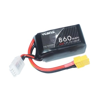 Batterie LiPo Vcanz 3S 11,1 V 860 mAh 65-130C au graphène pour modèles réduits radiocommandés