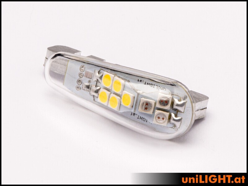12mm DUAL Navigation + Flashlight, 10Wx2, SHORT