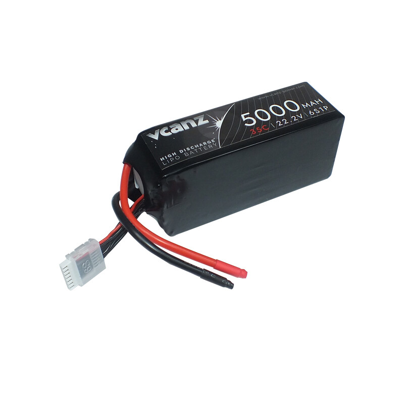 Batterie LiPo Vcanz 6S 22,2 V 5 000 mAh 35–70C pour modèles réduits radiocommandés Batterie LiPo Vcanz 6S 22,2 V 5 000 mAh 35–70C pour modèles réduits radiocommandés