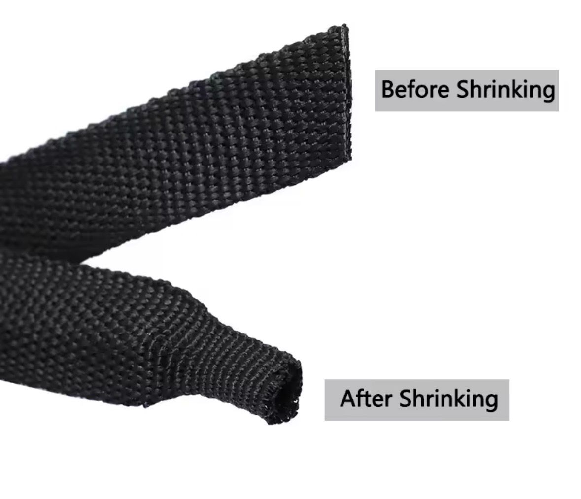 Braided heat-shrink tubing, 12 mm