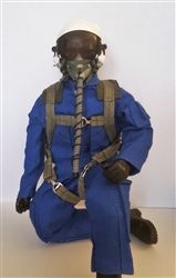 SCALE Full-Body Jet Pilot 1/6 - 1/5 Scale, 12&amp;quot; Blau/Weiss