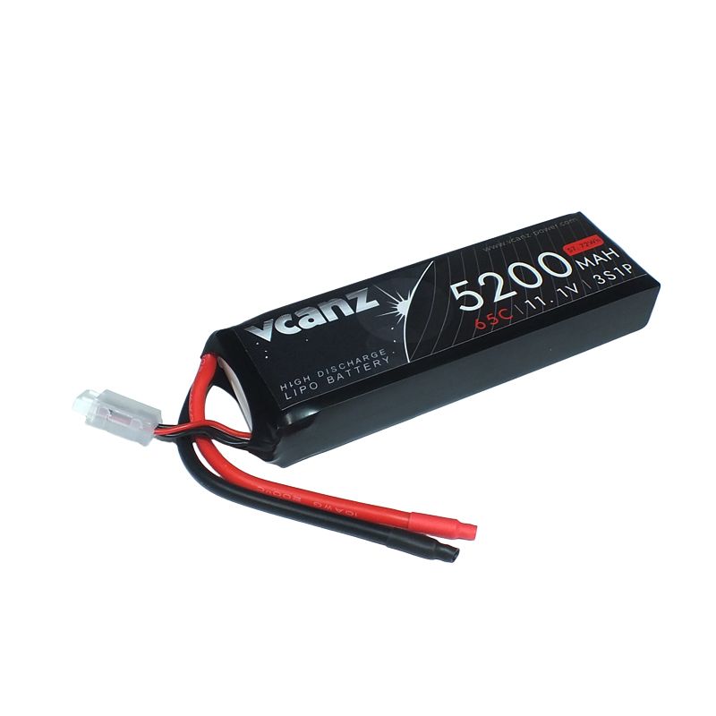 Batterie LiPo Vcanz 3S 11,1 V 5200 mAh 65-130C à graphène pour modèles réduits radiocommandés