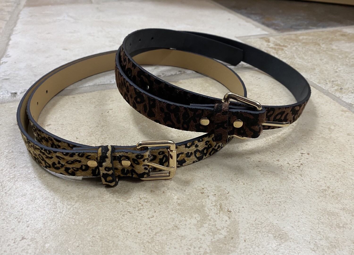 Leopard Leather Belt