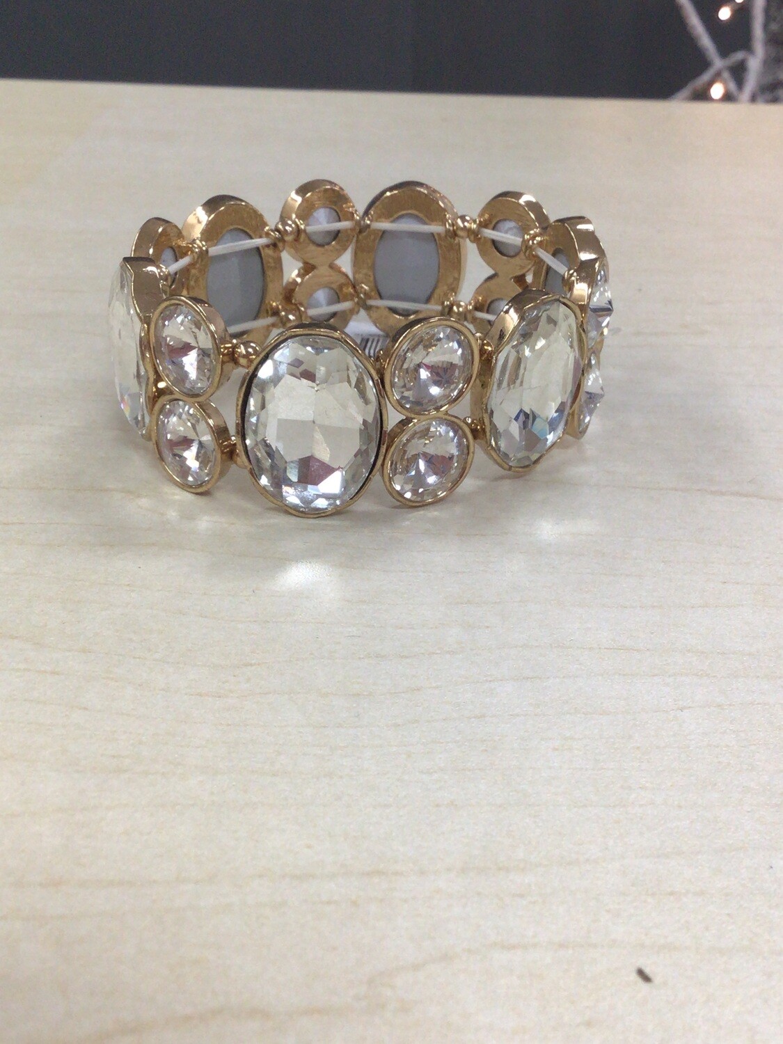 Evening Bracelet Gold/Clear Stones