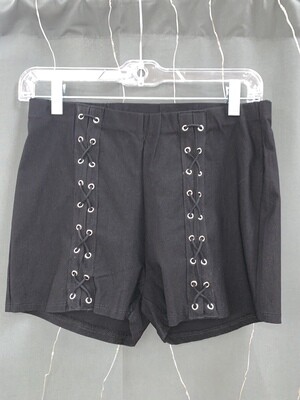 Black Criss Cross Tight Shorts