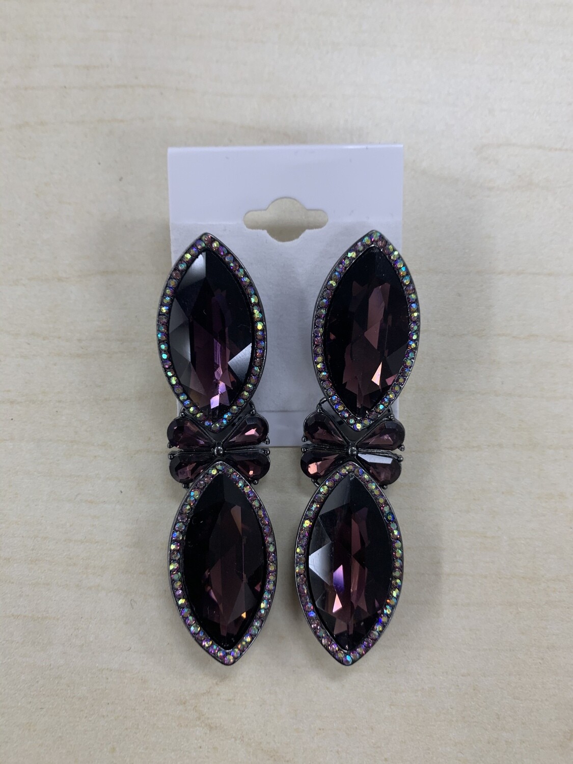 Formal Earrings Purple Bow