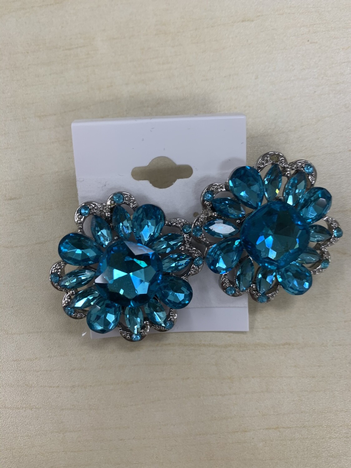 Formal Earrings Blue Flower Stud