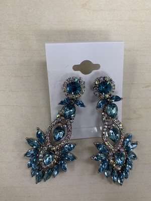 Formal Earrings Blue Ice with Multi