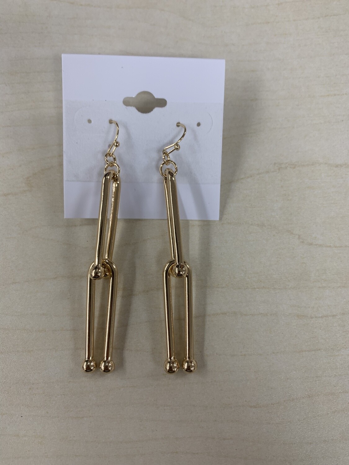 Two Layer Link Gold Earrings