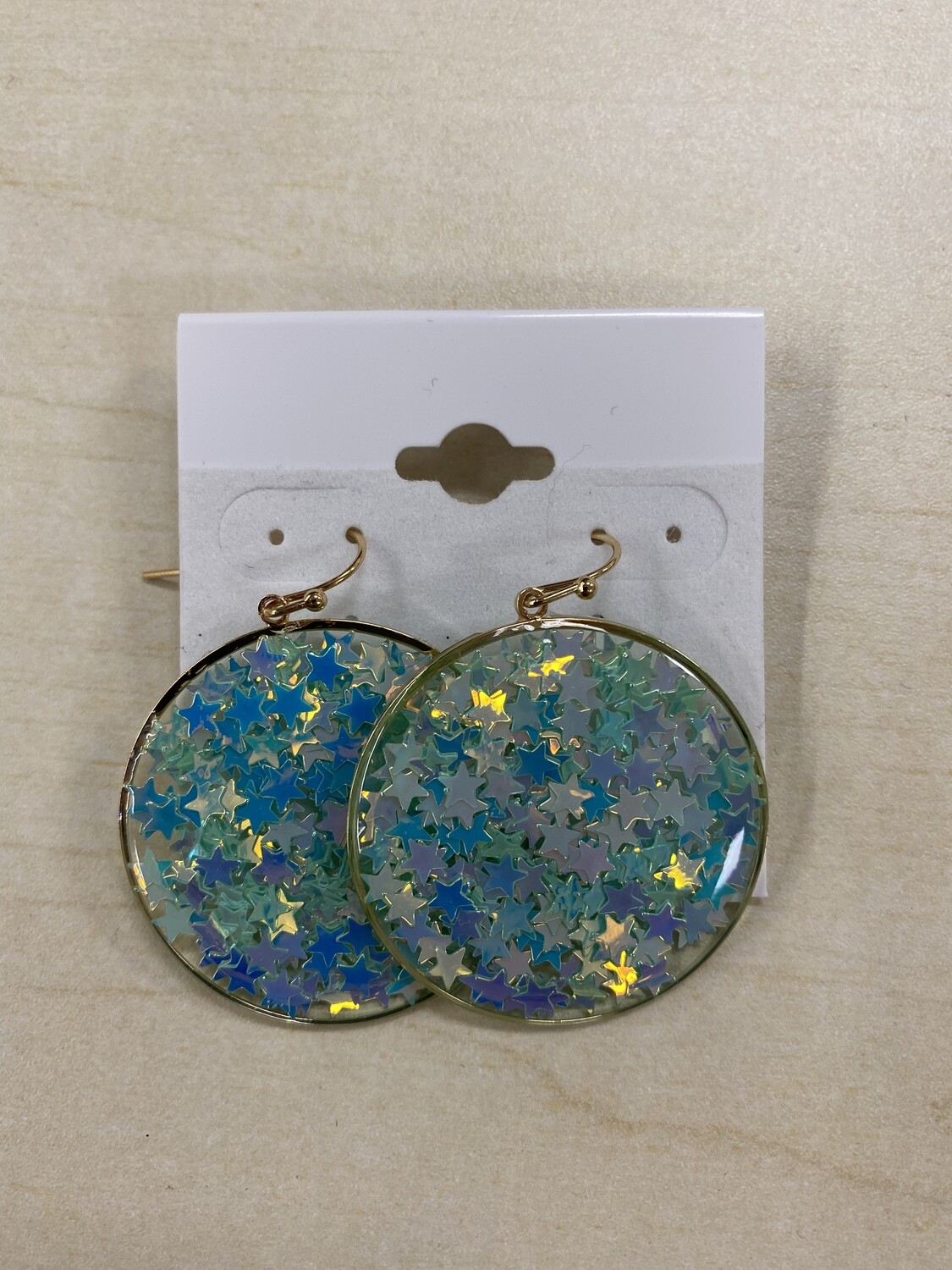 Round Sparkly Star Earrings
