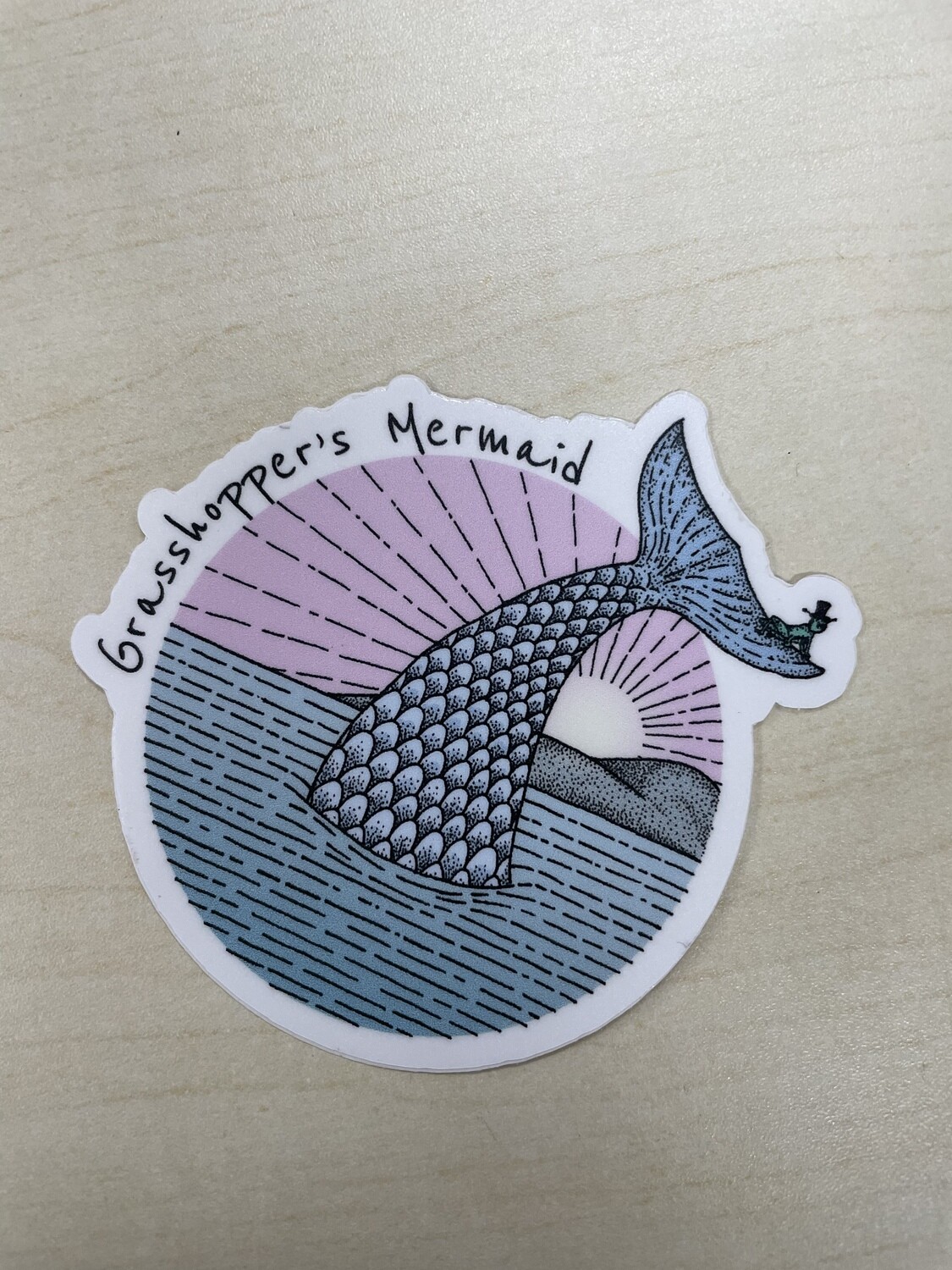 Grasshopper Mermaid Logo Sticker
