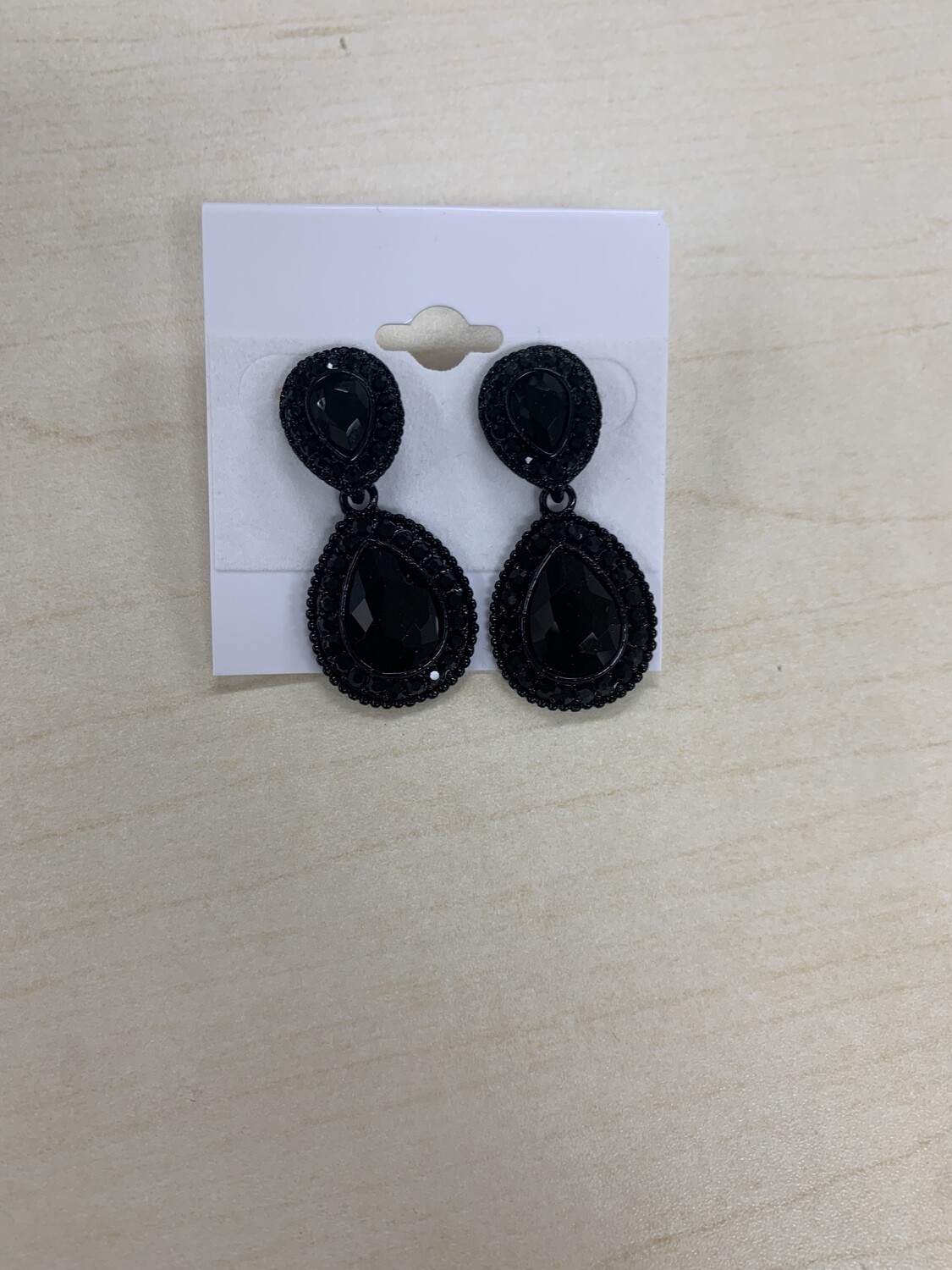 Formal Earrings Mini Double Pair Jet Black Earrings