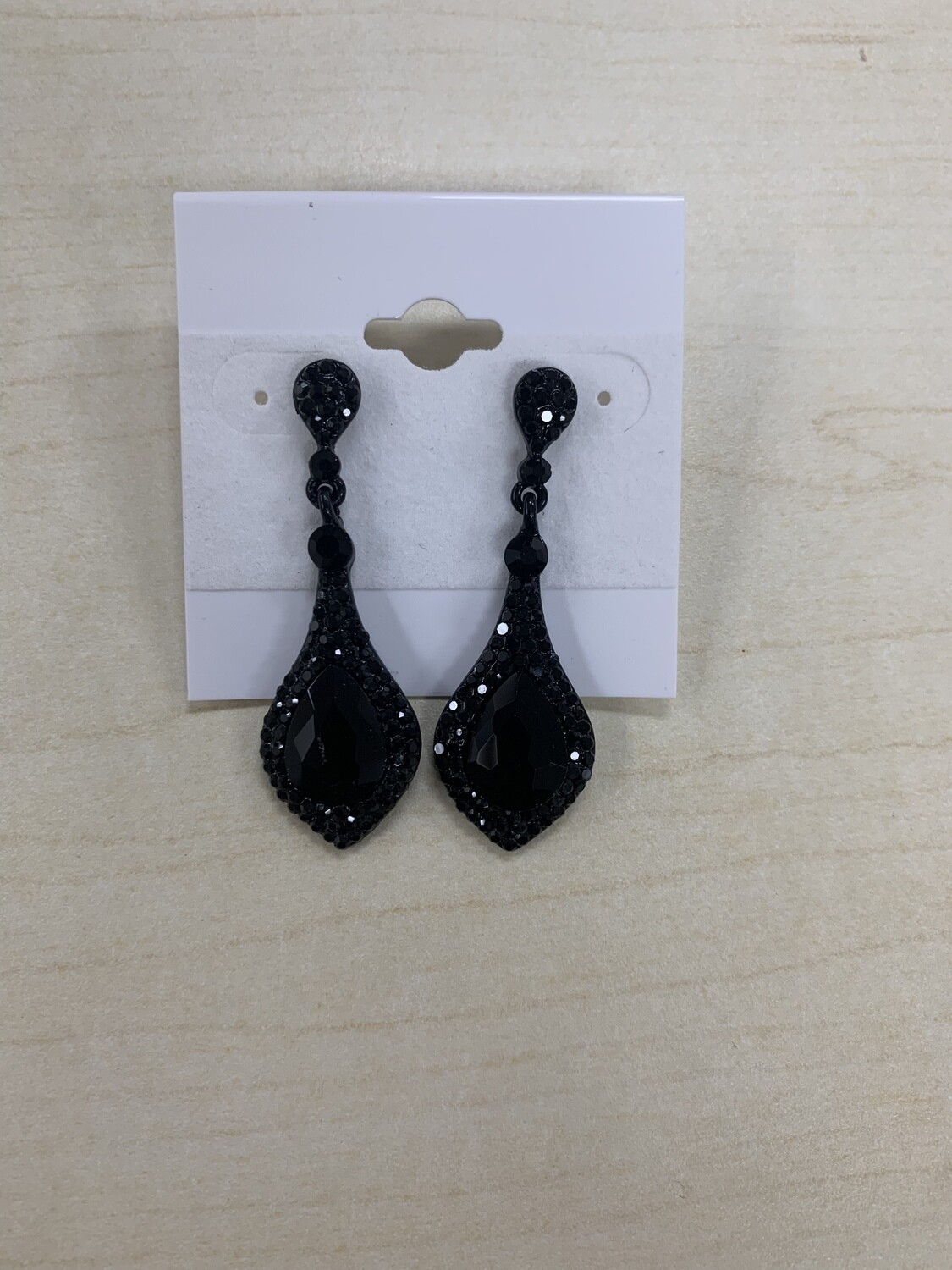 Formal Earrings Black Mini Stone Earrings