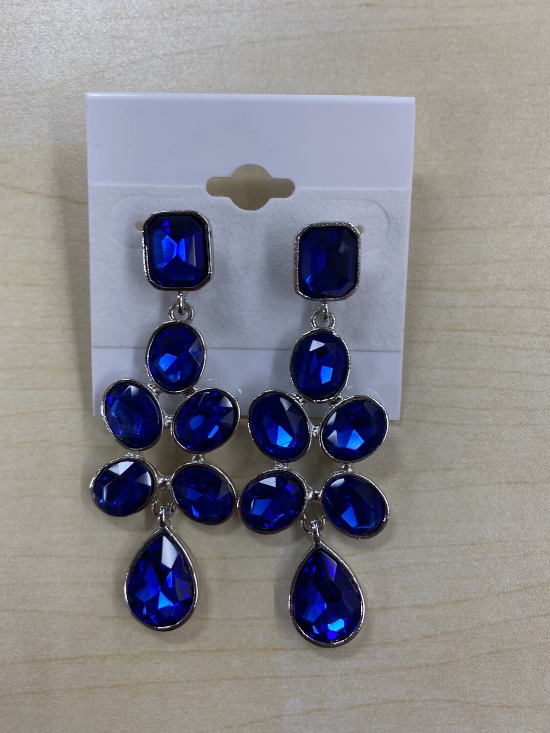 Formal Earrings Royal Blue Geo Shape