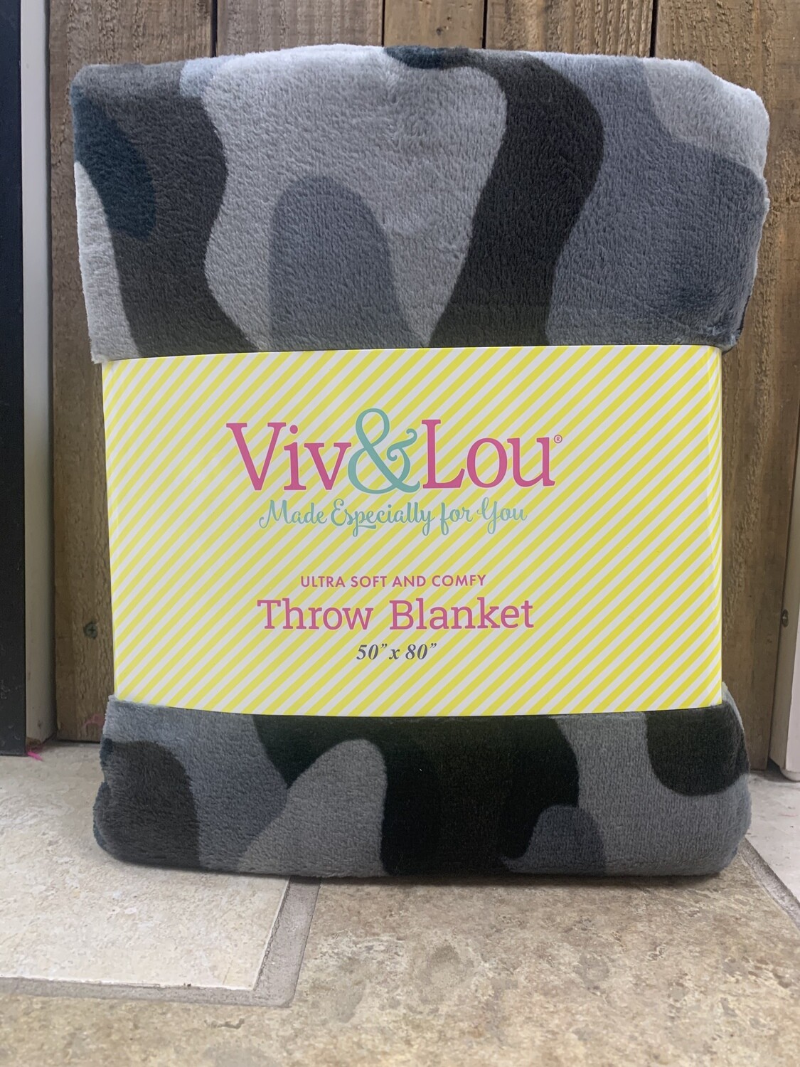 Viv & Lou Soft Black Camo Blanket