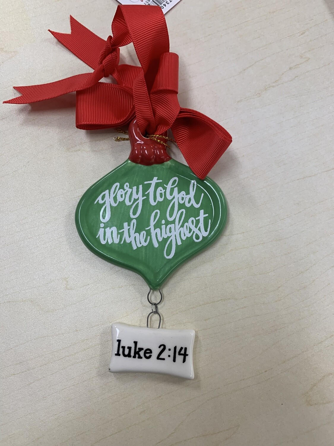Green Ornament Luke 2:14