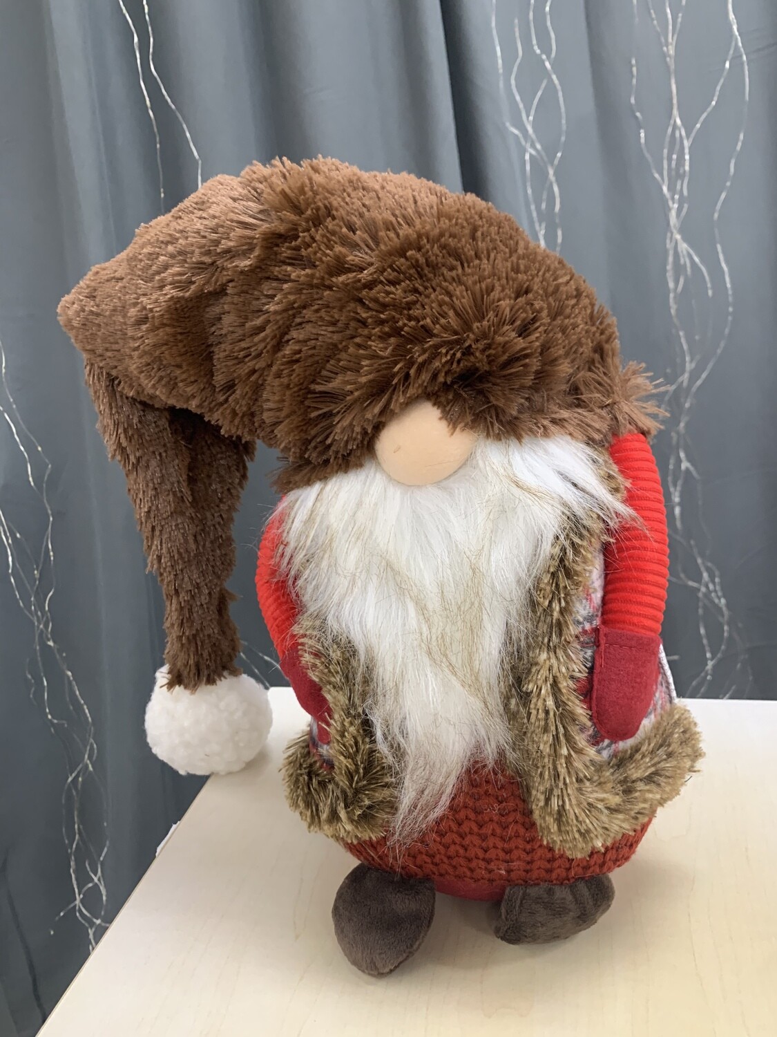 Chocolate Hat Tabletop Santa Gnome