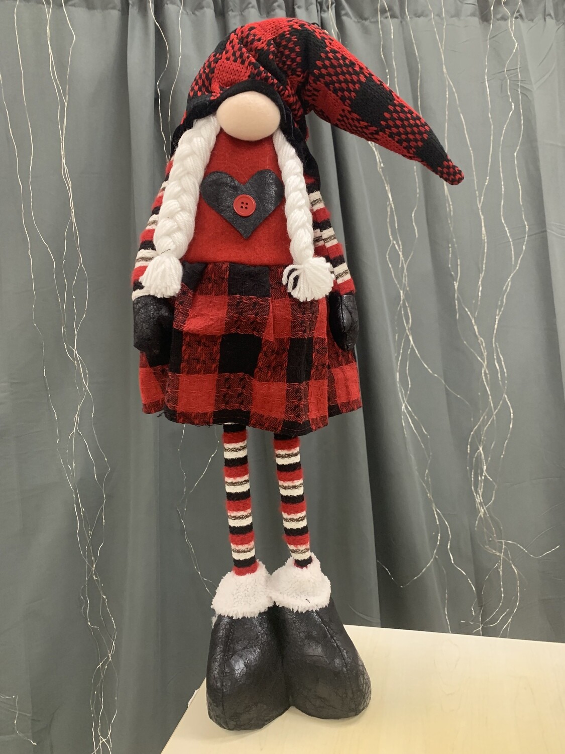 Winter Red Gnome Tall Bobble Stander