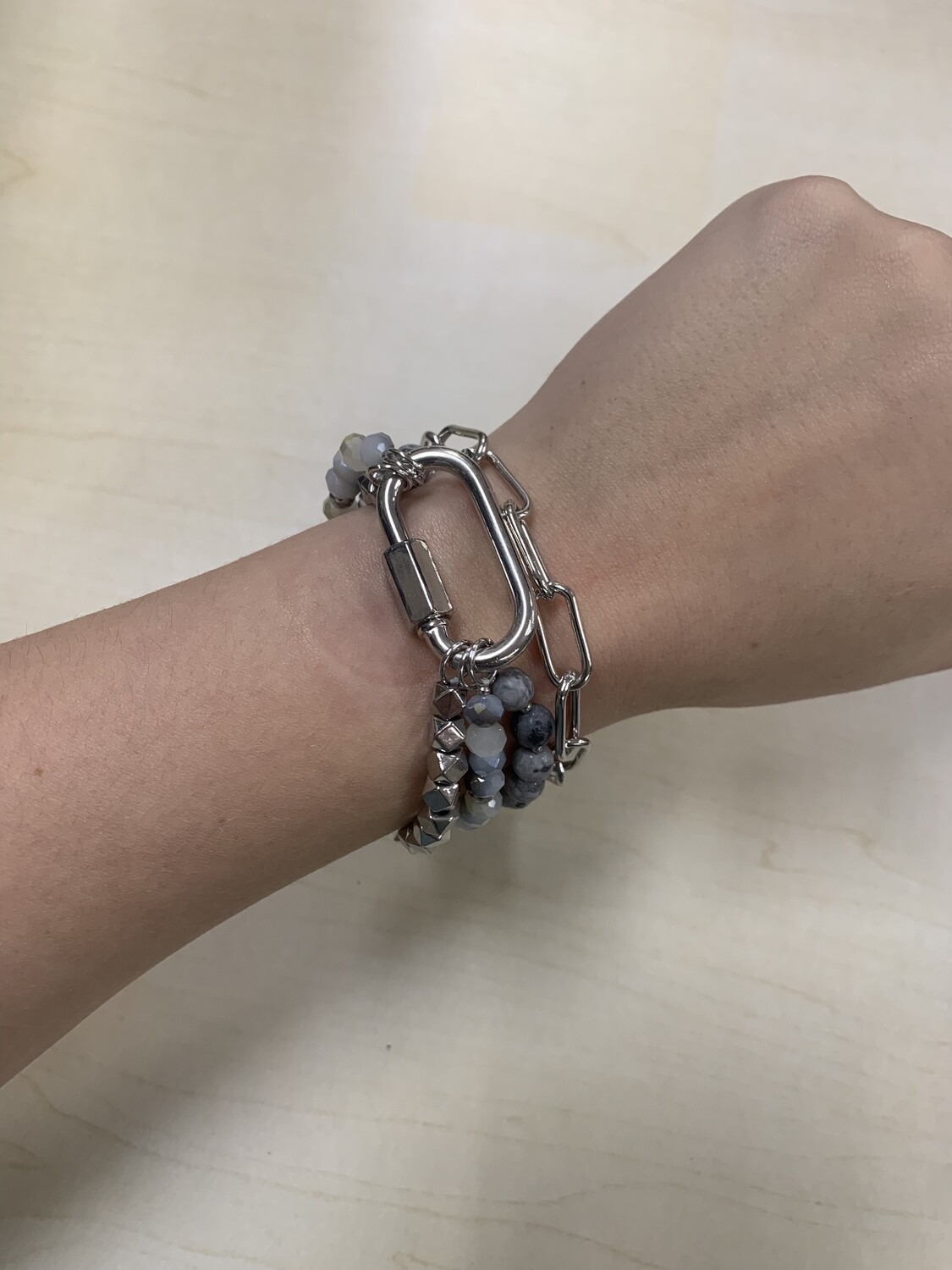Chain Link Grey Bracelet Set