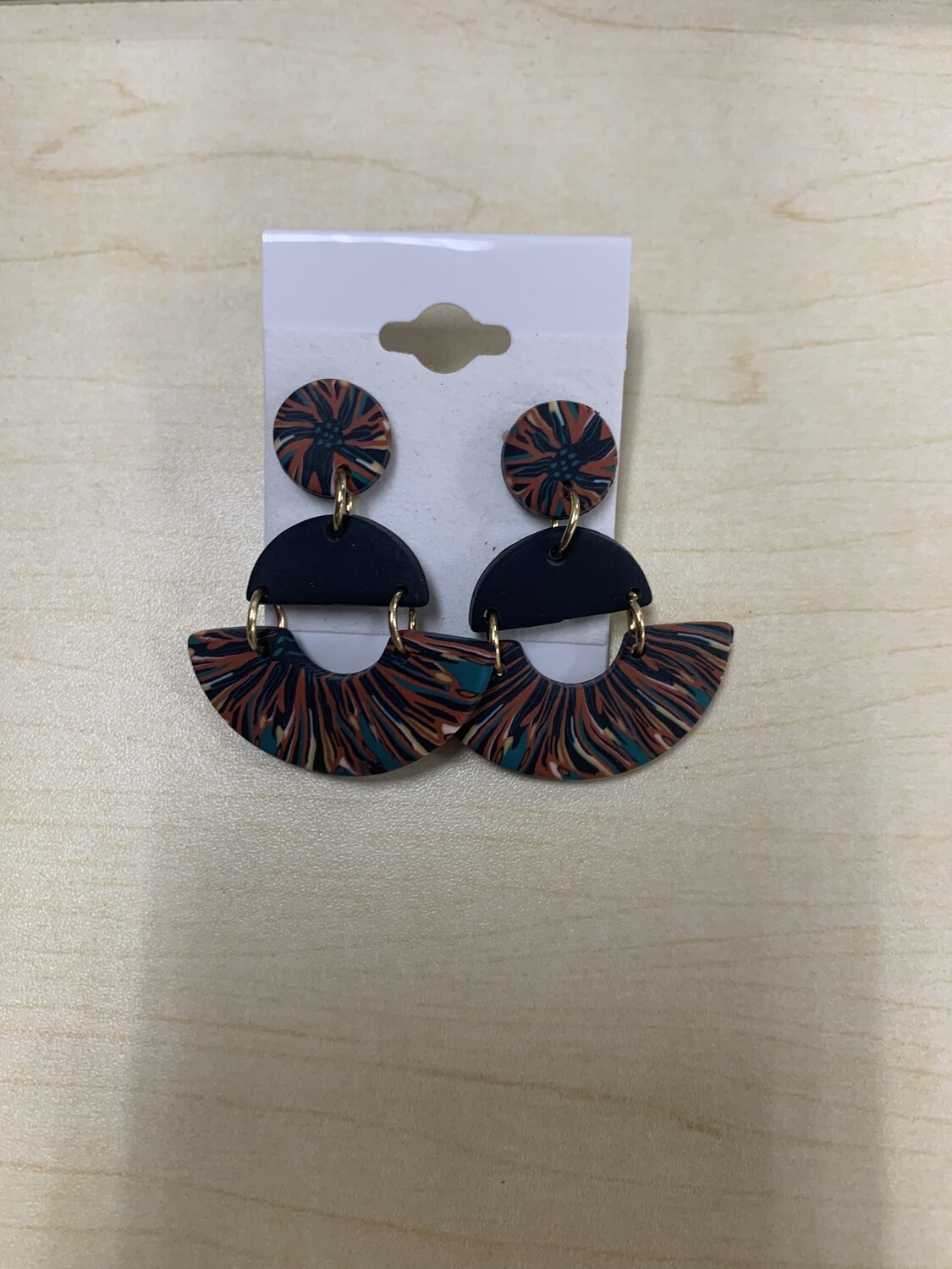 Clay Earrings Multicolor Three Shape