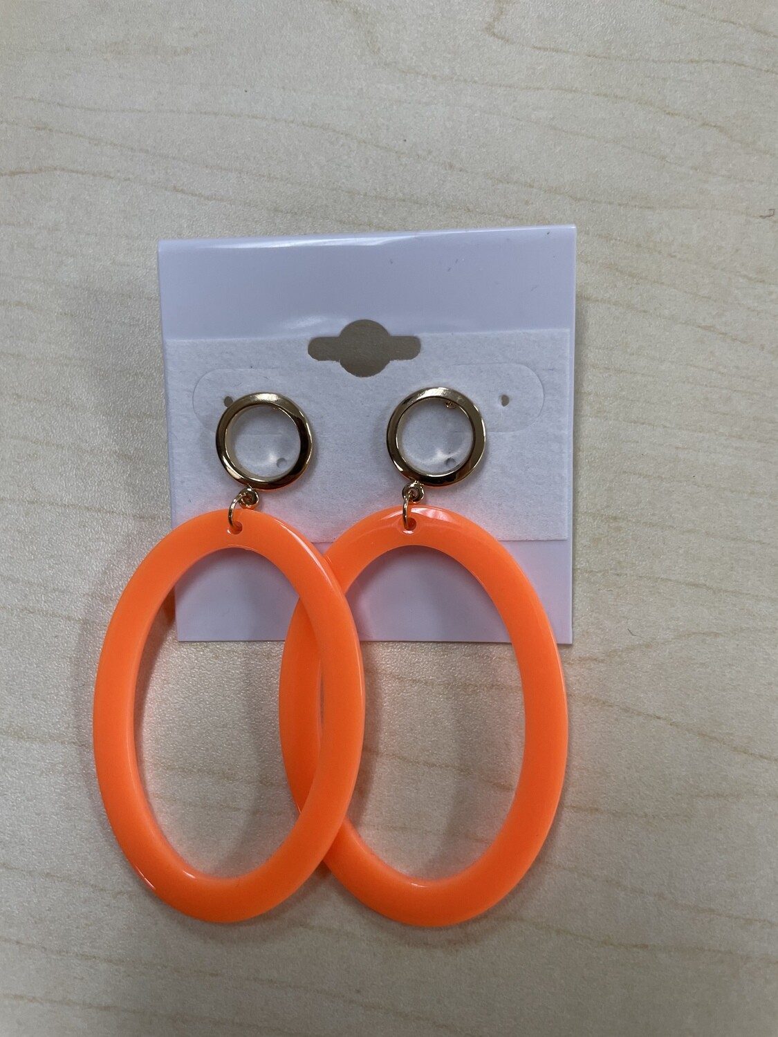 Orange Oval Dangle Earrings