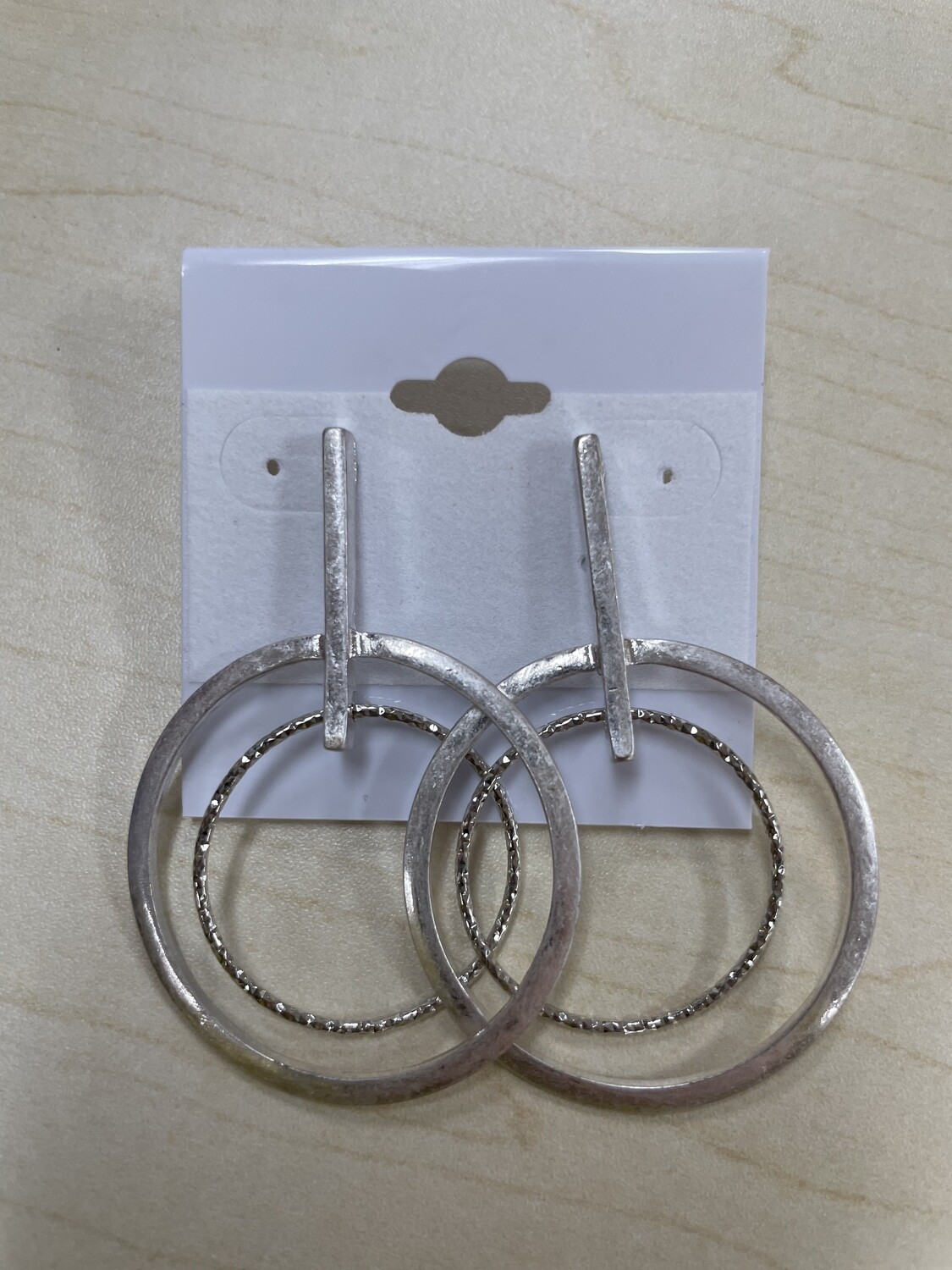 Dual Silver Circles Earrings