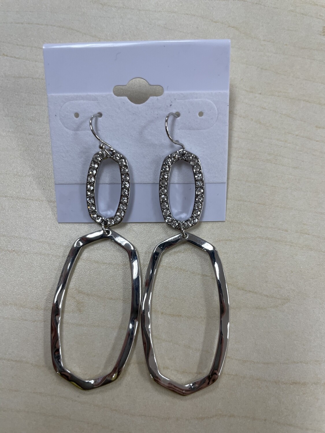 Silver Double Oval Earrings