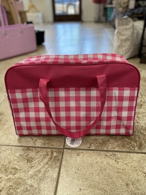 Pink Check Travel Bag
