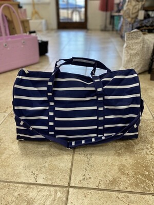 Navy Stripe Duffel Bag