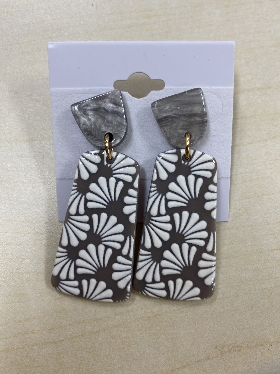 Grey Design Earrings