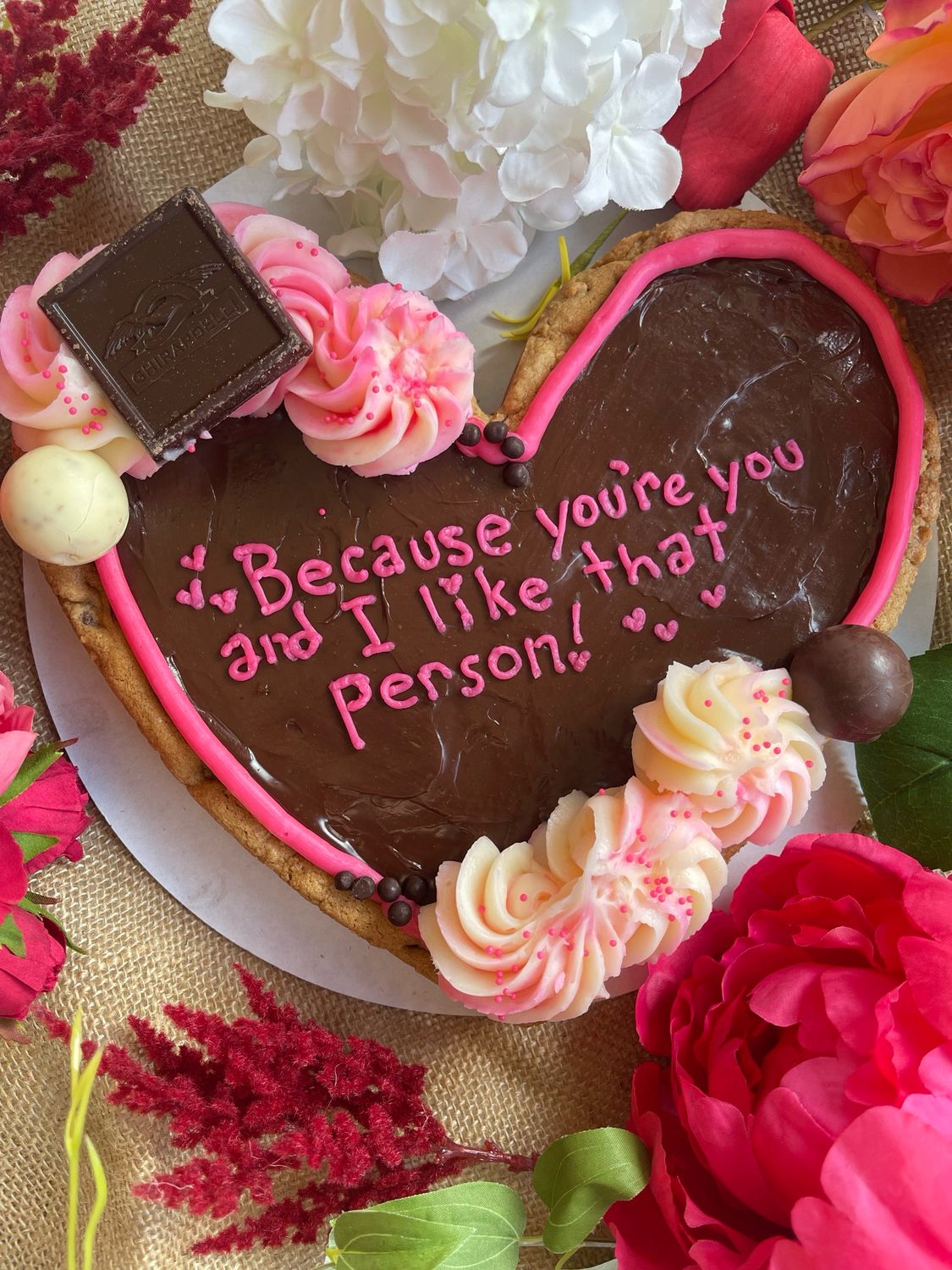 Vday Cookie Message Cake