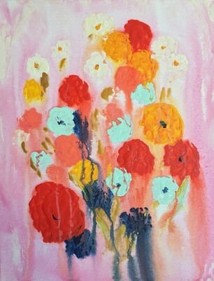 Print of Abstract Florals painting