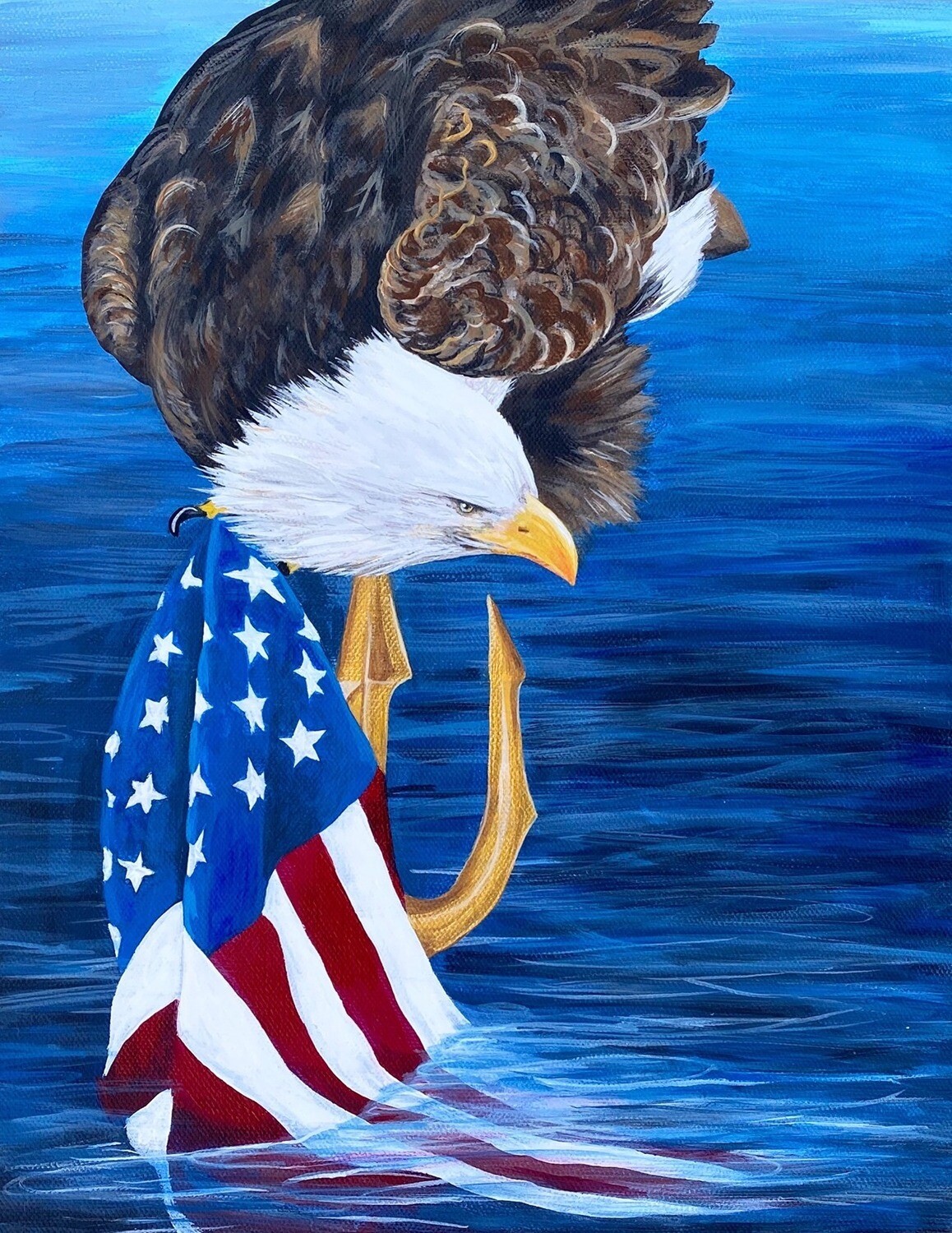 Print of Navy Seal Eagle painting Print of Navy Seal Eagle painting