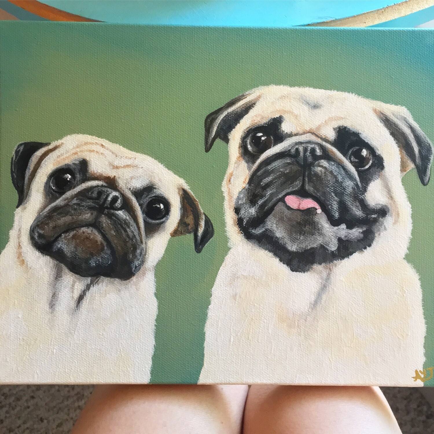 Two Pets on 16x20 size canvas