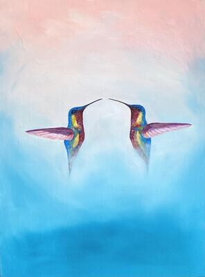Self Reflection Hummingbird Painting