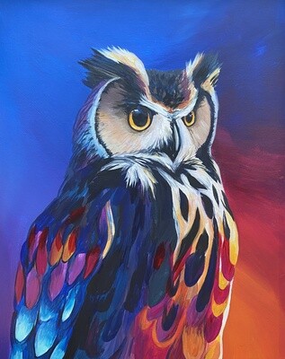 Vibrant Owl Print