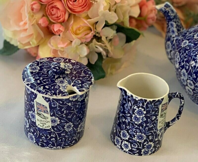 Blue Calico Jam Pot