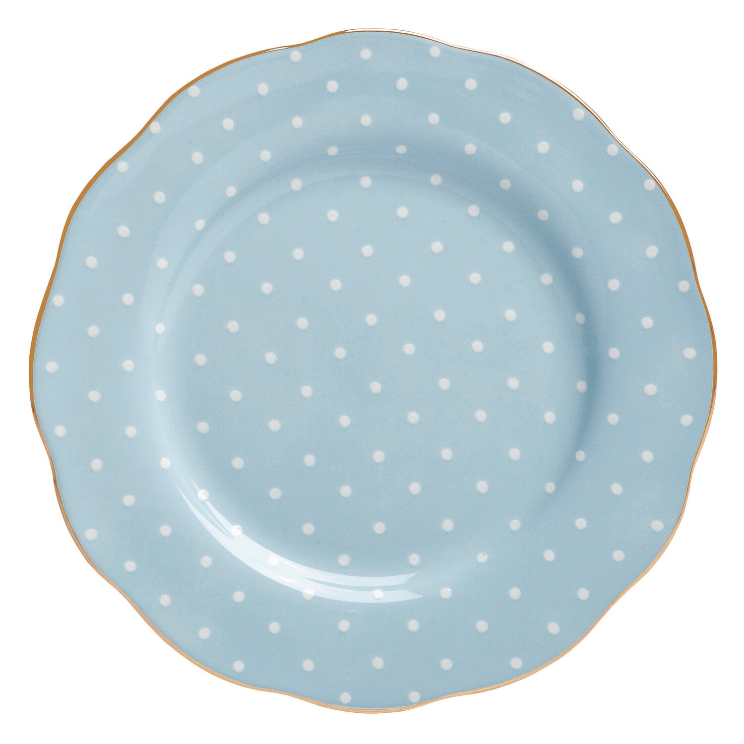 Polka Blue Salad Plate