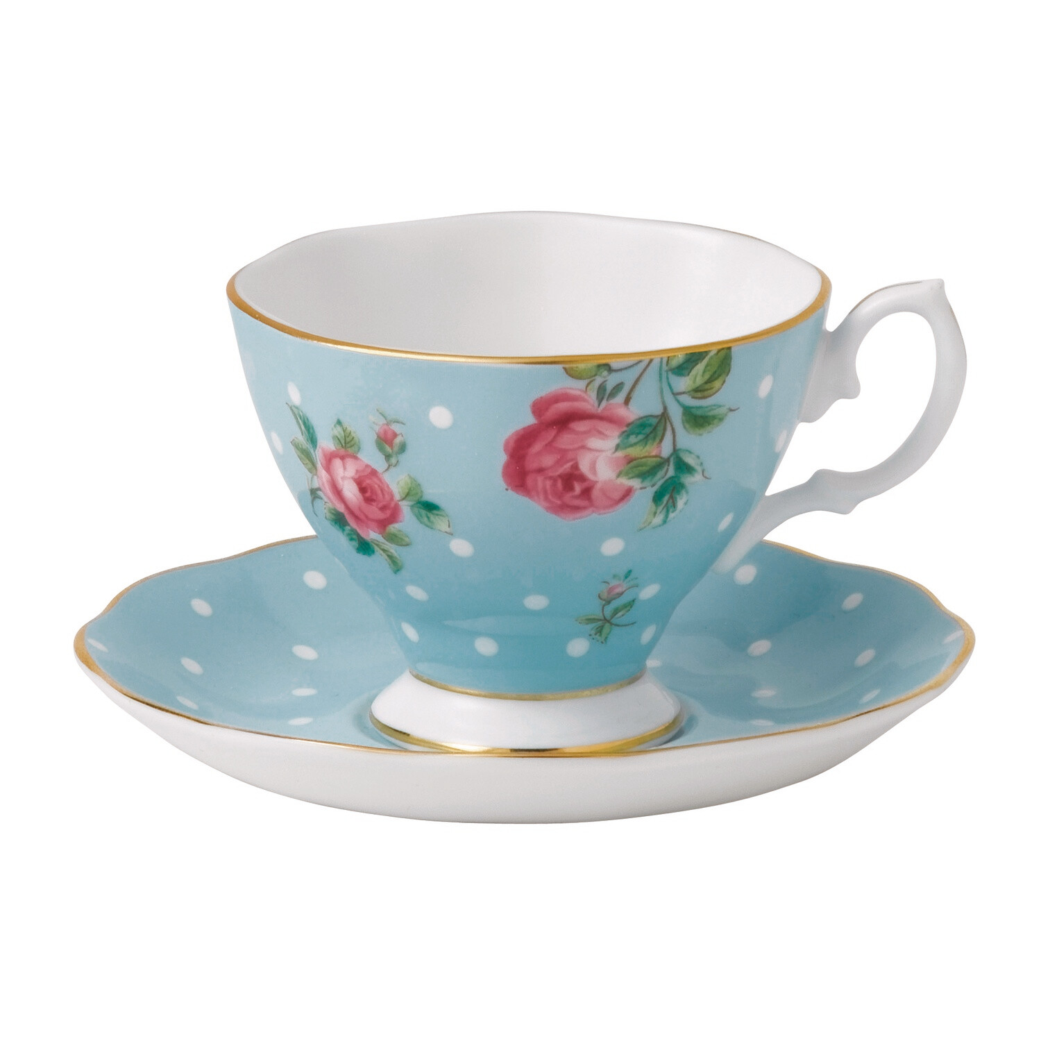 Polka Blue Cup and Saucer