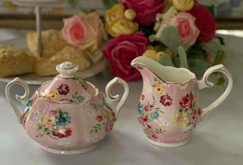 Shabby Rose Pink Cream and Sugar