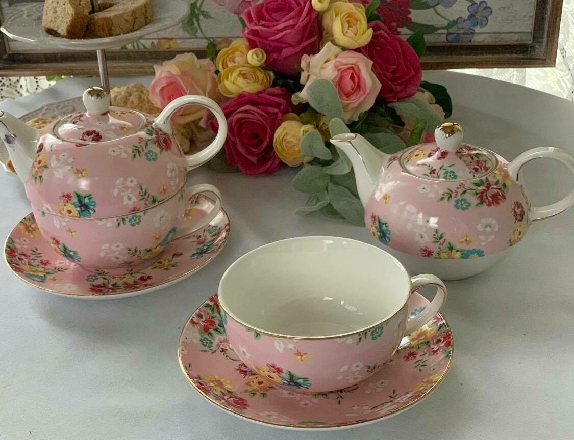 Shabby Rose Pink Tea for One
